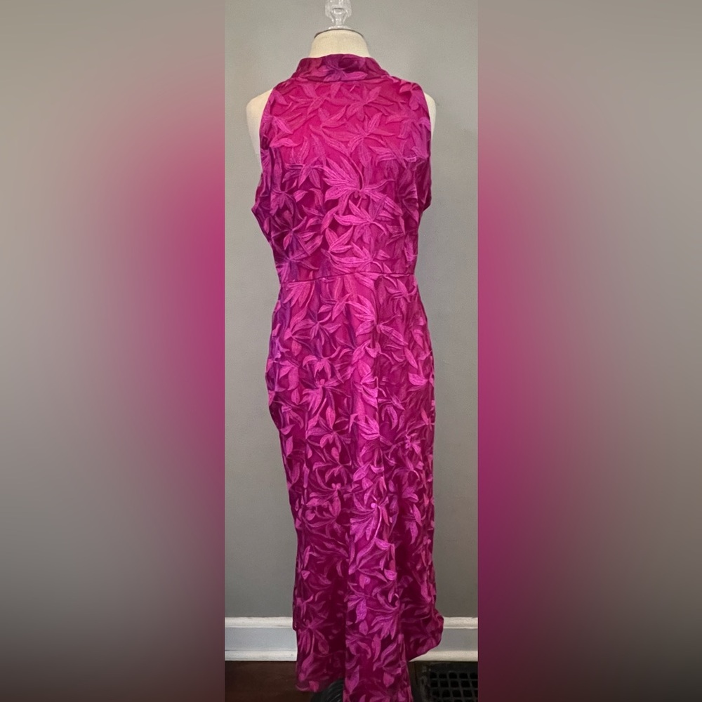 Sam Edelman Tonal leaf embroidery high-neck dress Size 12 NWT